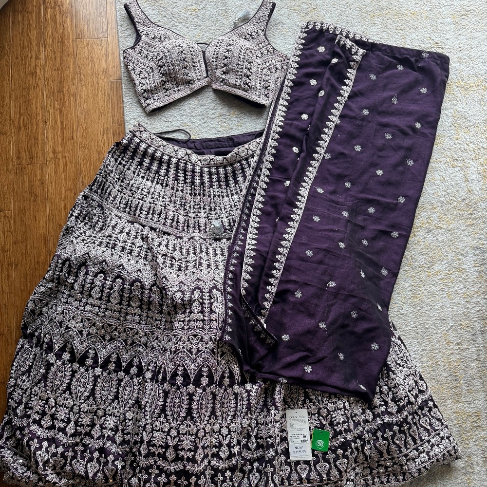 Purple detailed lehenga